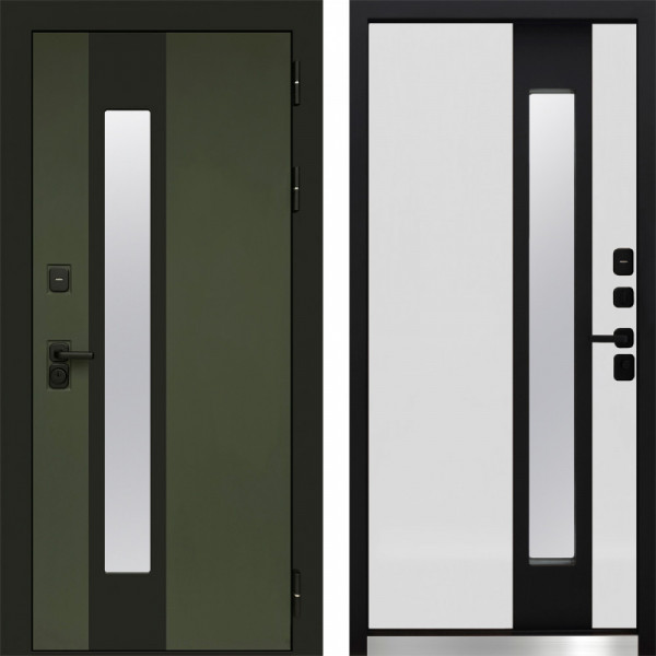 Входная дверь Termo-Door Арктика Грин - белый софт