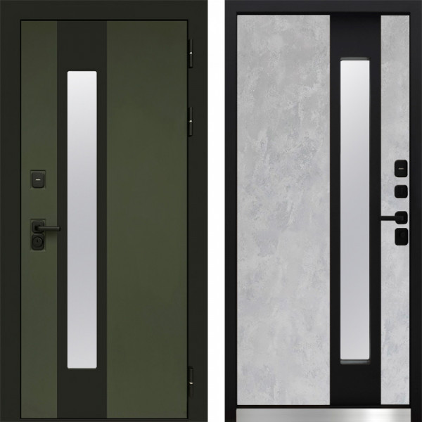 Входная дверь Termo-Door Арктика Грин - бетон светлый