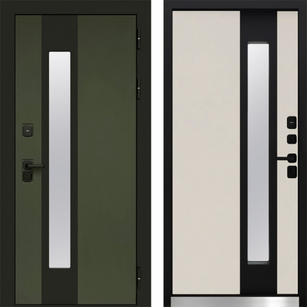 Входная дверь Termo-Door Арктика Грин - слоновая кость