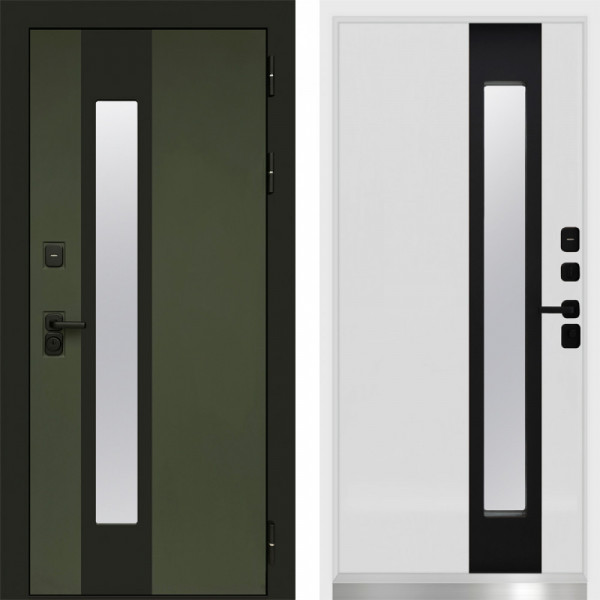 Входная дверь Termo-Door Арктика Грин - White белый софт