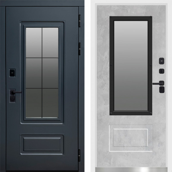 Входная дверь Termo-Door Эверест Графит - White бетон светлый