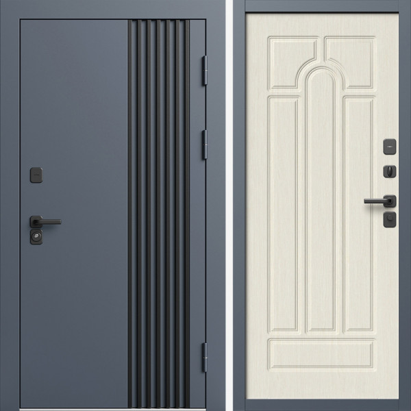 Входная дверь Termo-Door Фортис Ral 7024 - Арка лиственница