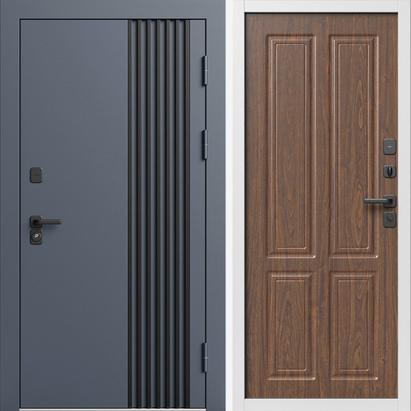 Входная дверь Termo-Door Фортис Ral 7024 - Белый Короб Изнутри Без серии Орех стандарт