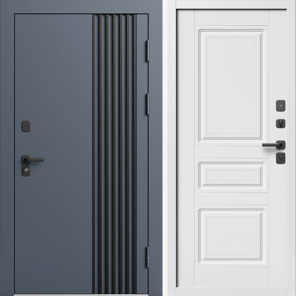 Входная дверь Termo-Door Фортис Ral 7024 - Белый Короб Изнутри Классика белый матовый