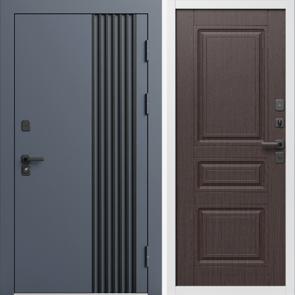 Входная дверь Termo-Door Фортис Ral 7024 - Белый Короб Изнутри Классика венге