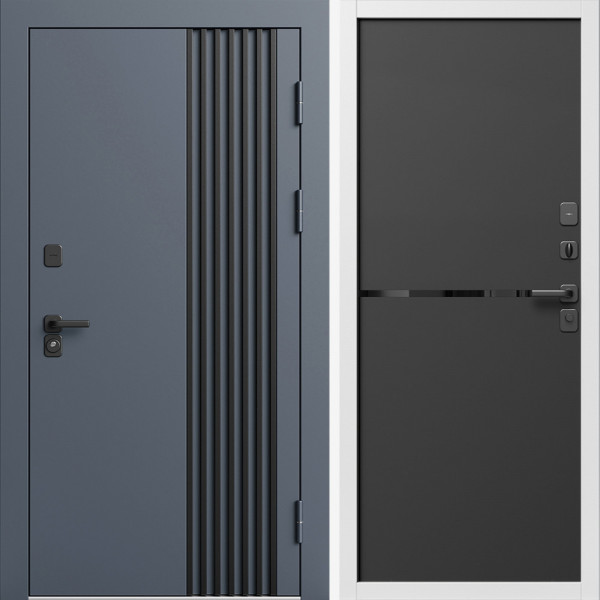 Входная дверь Termo-Door Фортис Ral 7024 - Белый Короб Изнутри Нео Black
