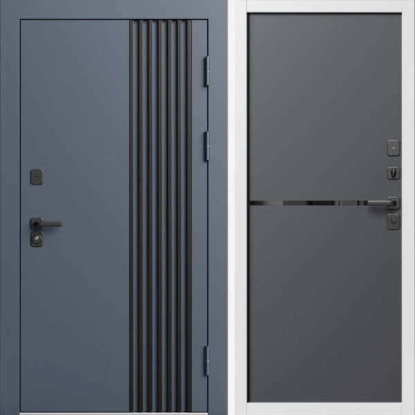 Входная дверь Termo-Door Фортис Ral 7024 - Белый Короб Изнутри Нео Графит