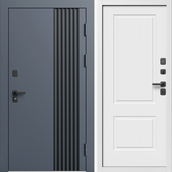 Входная дверь Termo-Door Фортис Ral 7024 - Белый Короб Изнутри Нео Классика Белый Софт