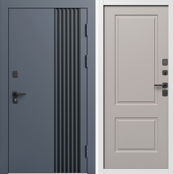 Входная дверь Termo-Door Фортис Ral 7024 - Белый Короб Изнутри Нео Классика Капучино