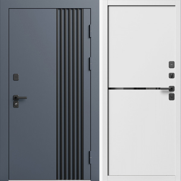 Входная дверь Termo-Door Фортис Ral 7024 - Белый Короб Изнутри Нео White