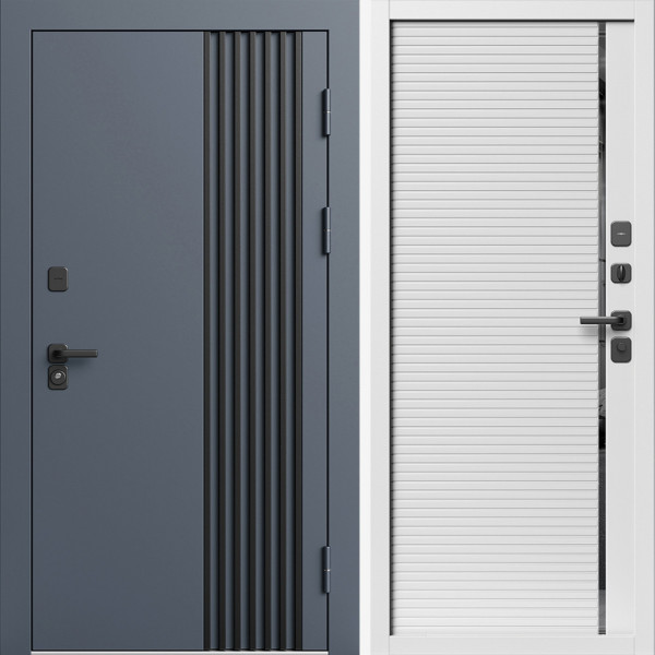 Входная дверь Termo-Door Фортис Ral 7024 - Белый Короб Изнутри Порте white