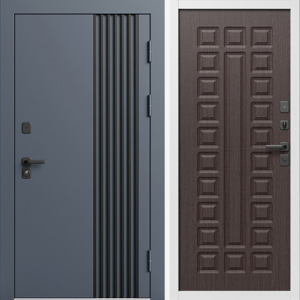 Входная дверь Termo-Door Фортис Ral 7024 - Белый Короб Изнутри Престиж венге