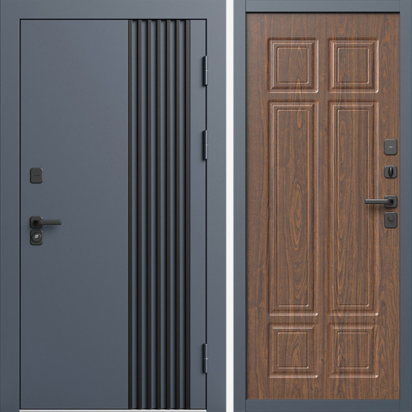 Входная дверь Termo-Door Фортис Ral 7024 - Без серии Орех премиум
