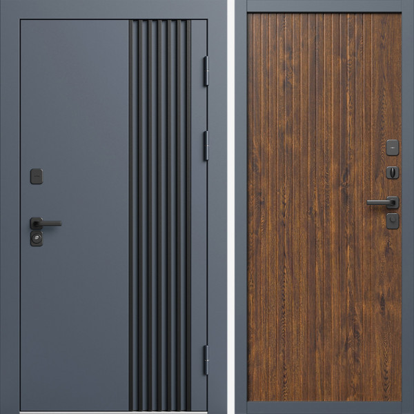 Входная дверь Termo-Door Фортис Ral 7024 - Флэт Дуб