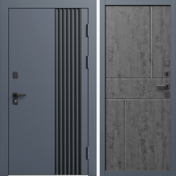 Входная дверь Termo-Door Фортис Ral 7024 - Горизонт бетон темный
