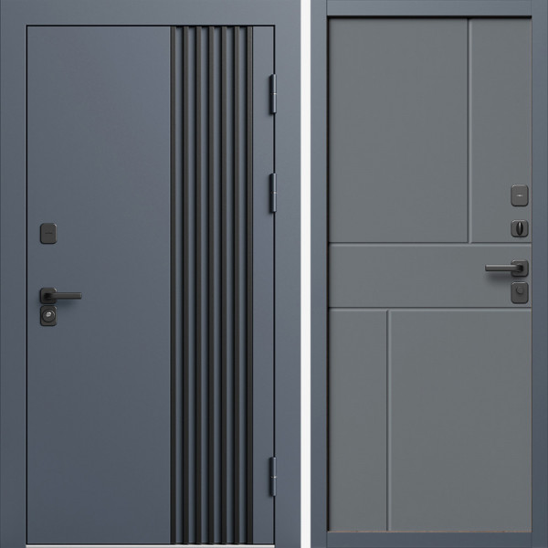 Входная дверь Termo-Door Фортис Ral 7024 - Горизонт Grey софт