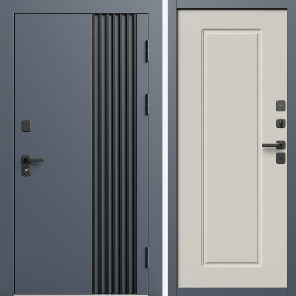 Входная дверь Termo-Door Фортис Ral 7024 - Гранд Слоновая кость