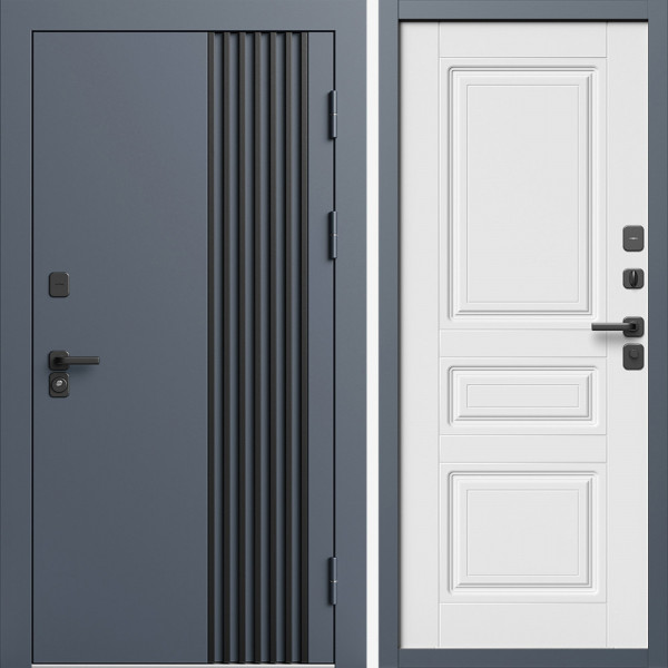 Входная дверь Termo-Door Фортис Ral 7024 - Классика белый матовый