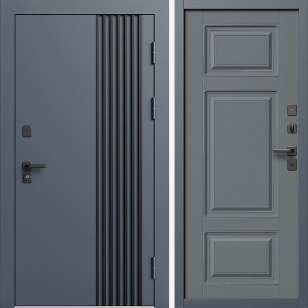 Входная дверь Termo-Door Фортис Ral 7024 - Лион Grey софт