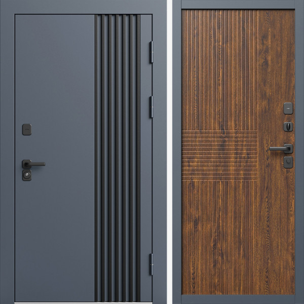Входная дверь Termo-Door Фортис Ral 7024 - Мастино Дуб