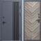 Входная дверь Termo-Door Фортис Ral 7024 - Плаза Елочка Серая