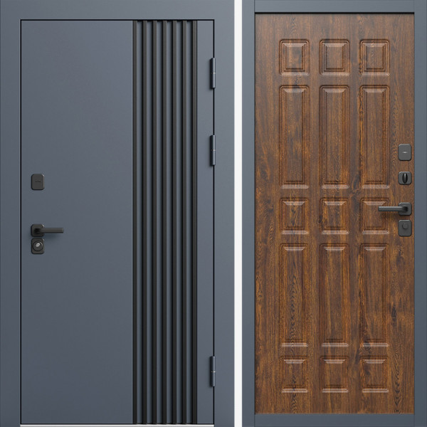 Входная дверь Termo-Door Фортис Ral 7024 - Спарта дуб