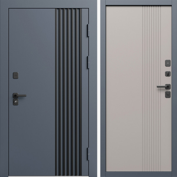 Входная дверь Termo-Door Фортис Ral 7024 - Страйп Капучино