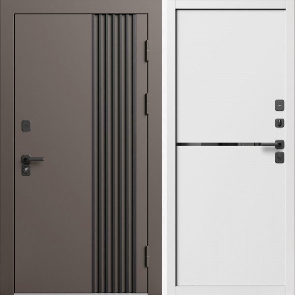 Входная дверь Termo-Door Фортис Ral 8019 - Белый Короб Изнутри Нео White