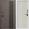 Входная дверь Termo-Door Фортис Ral 8019 - Белый Короб Изнутри Страйп Слоновая Кость
