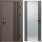 Входная дверь Termo-Door Фортис Ral 8019 - Белый Короб Изнутри Зеркало бетон темный