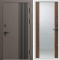 Входная дверь Termo-Door Фортис Ral 8019 - Белый Короб Изнутри Зеркало дуб