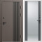 Входная дверь Termo-Door Фортис Ral 8019 - Белый Короб Изнутри Зеркало Grey Софт