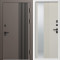 Входная дверь Termo-Door Фортис Ral 8019 - Белый Короб Изнутри Зеркало Люмис Соновая Кость