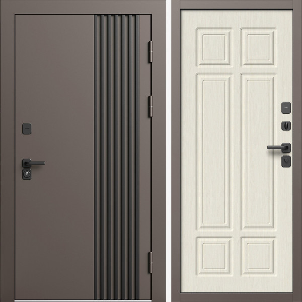 Входная дверь Termo-Door Фортис Ral 8019 - Без серии Лиственница премиум
