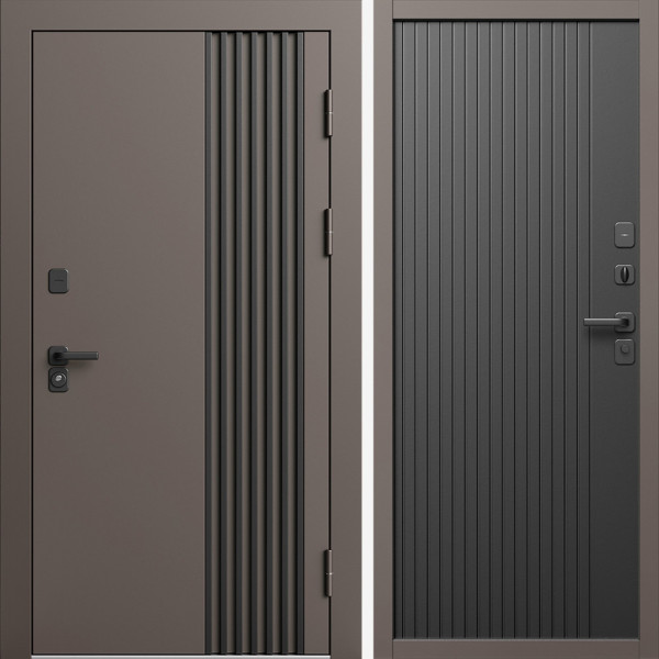 Входная дверь Termo-Door Фортис Ral 8019 - Флэт Черный кварц
