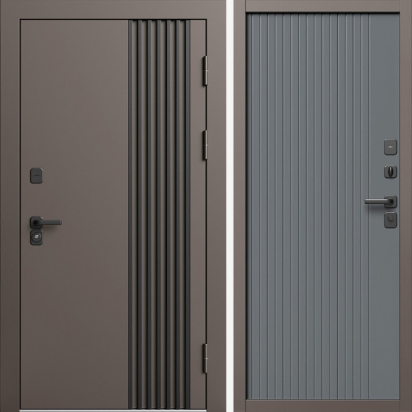 Входная дверь Termo-Door Фортис Ral 8019 - Флэт Grey софт
