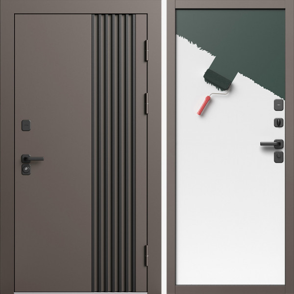 Входная дверь Termo-Door Фортис Ral 8019 - Гладкая Панель Под Покраску (грунт)