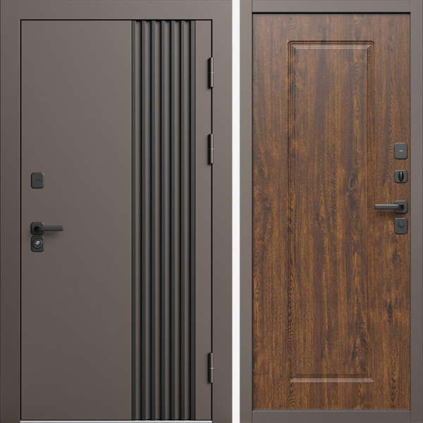 Входная дверь Termo-Door Фортис Ral 8019 - Гранд Дуб