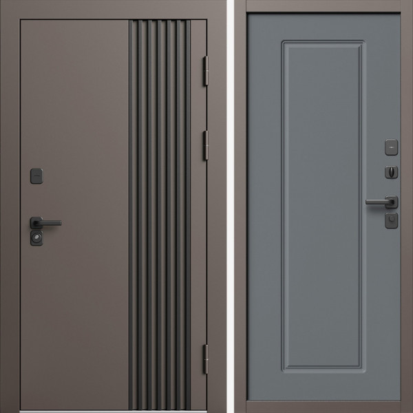 Входная дверь Termo-Door Фортис Ral 8019 - Гранд Grey софт