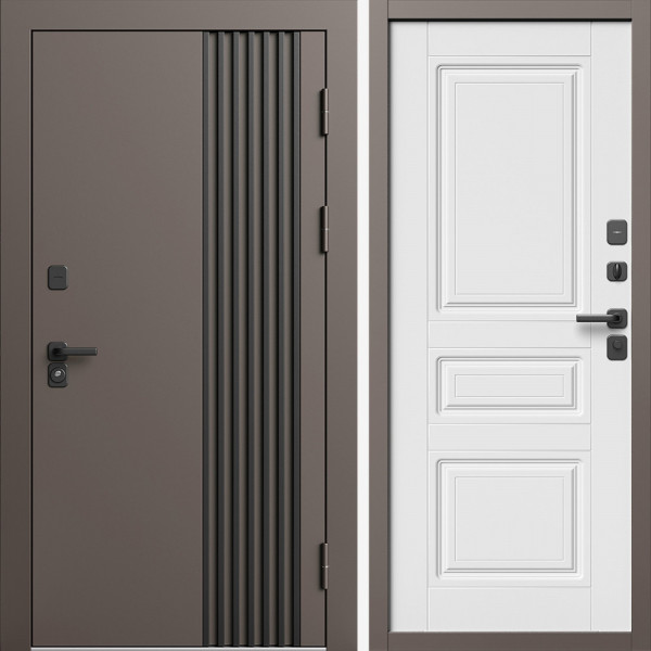 Входная дверь Termo-Door Фортис Ral 8019 - Классика белый матовый