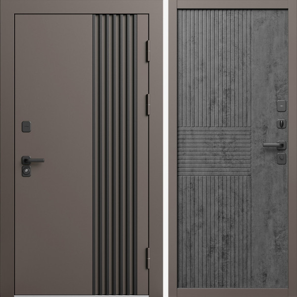 Входная дверь Termo-Door Фортис Ral 8019 - Мастино Бетон темный