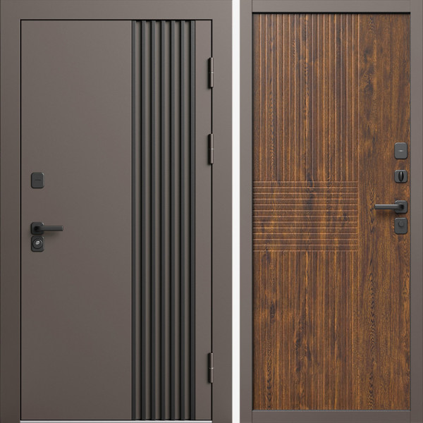 Входная дверь Termo-Door Фортис Ral 8019 - Мастино Дуб