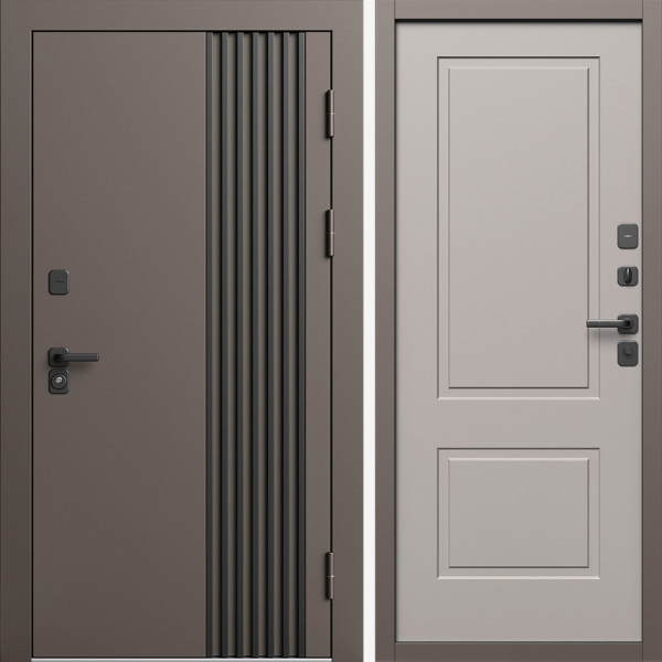 Входная дверь Termo-Door Фортис Ral 8019 - Нео Классика Капучино