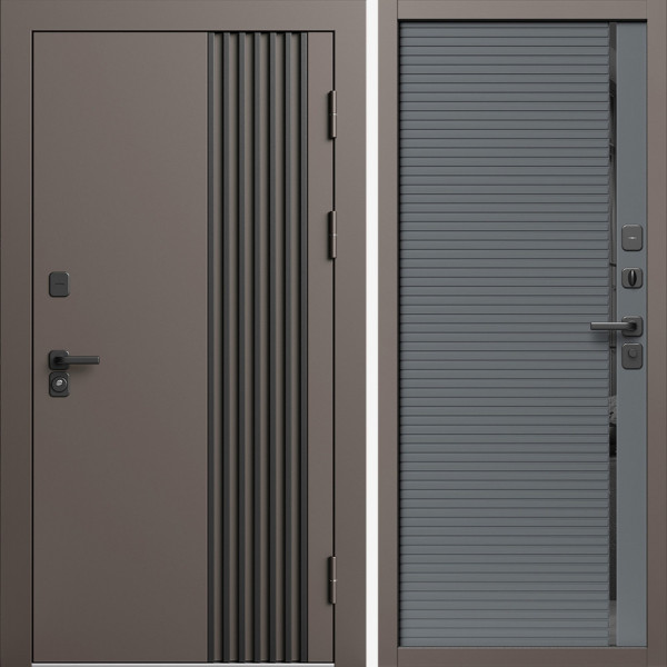 Входная дверь Termo-Door Фортис Ral 8019 - Порте Grey софт