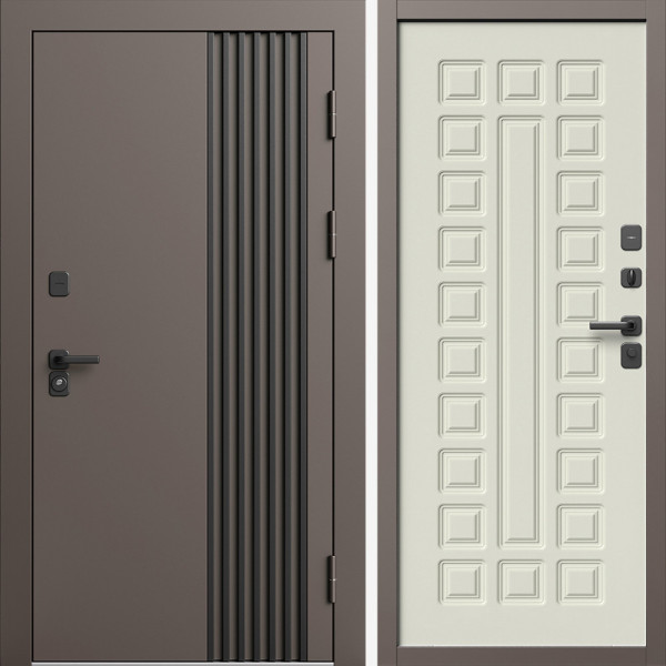 Входная дверь Termo-Door Фортис Ral 8019 - Престиж бежевый матовый