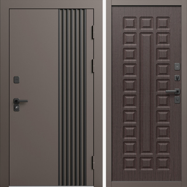 Входная дверь Termo-Door Фортис Ral 8019 - Престиж венге