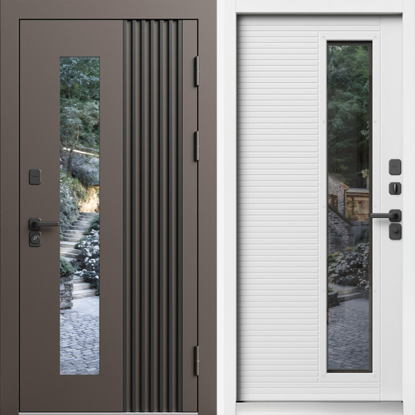 Входная дверь Termo-Door Фортис Ral 8019 Со Стеклопакетом - White белый софт