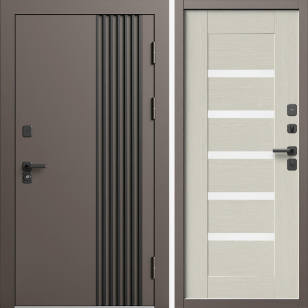 Входная дверь Termo-Door Фортис Ral 8019 - Царга лиственница