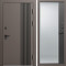 Входная дверь Termo-Door Фортис Ral 8019 - Зеркало Фацет Черный кварц+тонировка серая