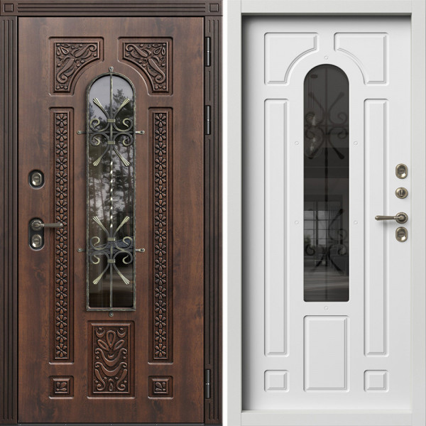 Входная дверь Termo-Door Лацио Дуб - Белый Короб Изнутри софт